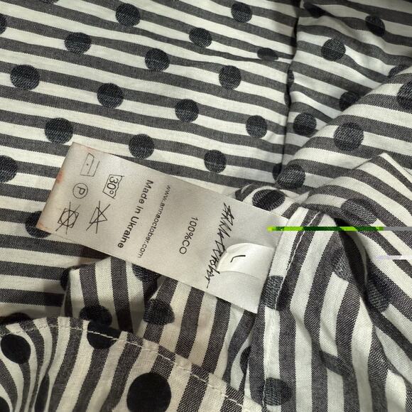 Anna October Smocked Off Shoulder Top Blouse Polka Dot Long Sleeve Women Size S - Picture 6 of 8